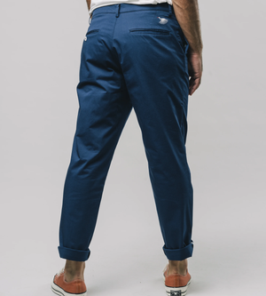 Pleated Chino Pants Navy back view